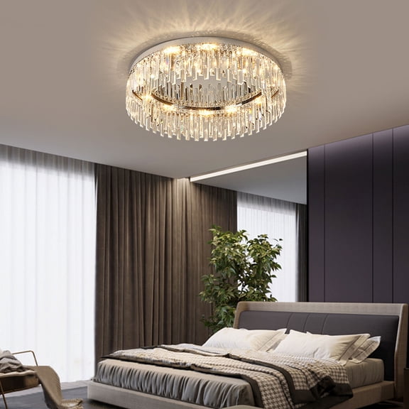 Modern LED Ceiling Light Pendant Lamp Fixture Modern Flush Mount Crystal Chandelier 40w for Kitchens