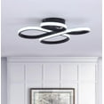 thumbnail image 1 of Modern LED Ceiling Lighting, Dimmable Semi Flush Mount Ceiling Light Fixture, Black Contemporary Curved Rings Chandelier 39W 2900lumens for Dining Room Kitchen Living Room Bedroom Hallway Entryway, 1 of 7