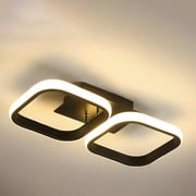 Modern LED Ceiling Lights LED Ceiling Lamp Ceiling Lighting Fixtures for Living Room Kitchen Dining Room Bedroom - Black Square Warm