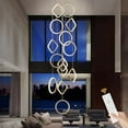 thumbnail image 1 of Modern LED Chandelier 14-Light Gold Chandeliers for High Ceiling Dimmable Foyer Chandeliers with Remote Control Large Long Chandelier for Staircase Living Room Entryway, 3000-6500k, 1 of 6