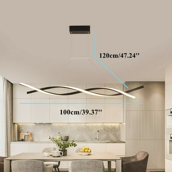 Modern LED Chandelier Dining Room Ceiling Light Black Creative Restaurant Pendant Lamp
