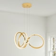 thumbnail image 1 of Modern LED Chandeliers, 3000K Dimmable Curved Irregular Ring Ceiling Light, Circular Pendant Light Fixture, Contemporary Hanging Lamp for Dining Room, Living Room, Bedroom, Kitchen Island and Entryway, 1 of 5