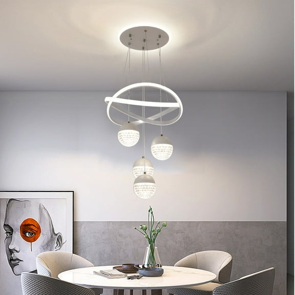 Modern LED Chandeliers Black/Golden 3-Color Dimmable Pendant Light for Kitchen Island, Dining Room, Living Room, Contemporary Hanging Ceiling Light, Adjustable Height, Perfect for Modern Home Decor