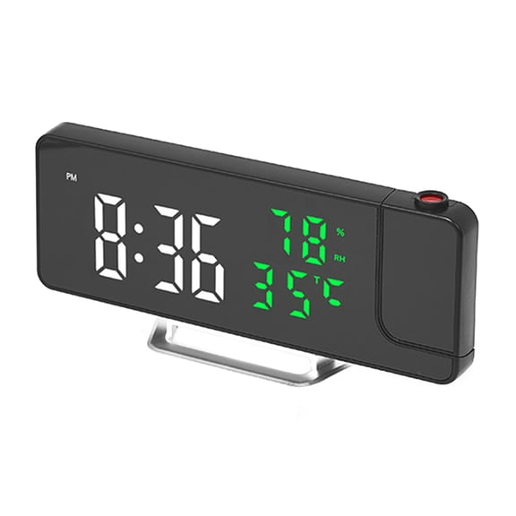 Modern LED Clock with Time, Temperature, and Humidity Readout 12/24 USB Projector LED Digital Clock
