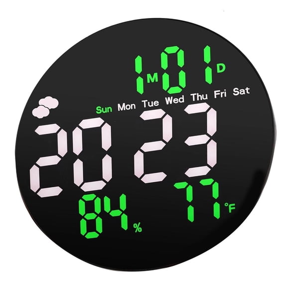 Modern LED Digital Clock Featuring Temperature Humidity Monitor And Adjustable Night Light
