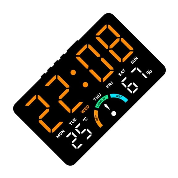 Modern LED Electronic Clock with Mood Humidity Detection Double Alarm Setting Plastic Housing for Home Office Use