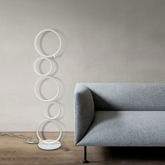Modern LED Floor Light Stand Lighting Living Room Reading Lamp Lights 24W, 5-Ring Floor Lamp Night Light Corner Standing Light Home Decor
