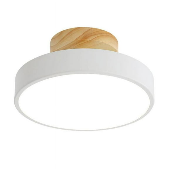 Modern LED Half-Wood Acrylic Ceiling Light Fixture, 12W 3 colors Lamps, Wooden Circular Lamps Kitchen, Bedroom, Living Room,