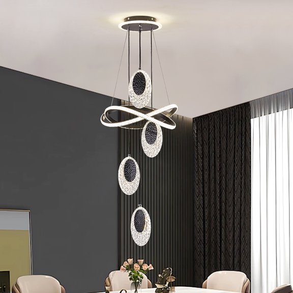 Modern LED Indoor Pendant Light With 4 Pineapple-shaped Balls Adjustable Color Temperature, Suitable For Kitchens And Dining Rooms