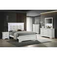 thumbnail image 1 of Modern LED Light Full Panel Upholstered Bed Wooden Master Bedroom 6pc Set White, 1 of 9