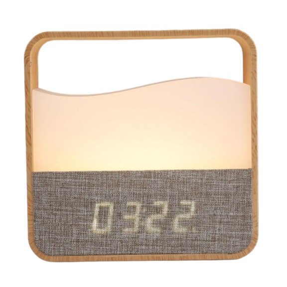 Modern LED Night Lamp Desk Light with Wood Design Remote Operated Dimming Light for Bedside Table and Living Room