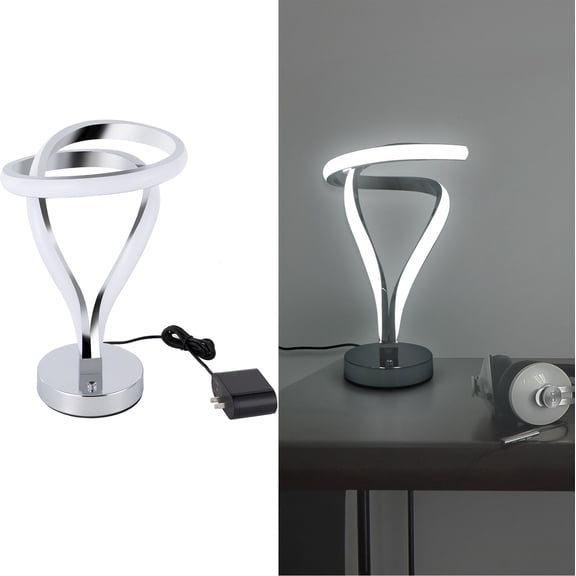 Modern LED Spiral Table Lamp Bedside Desk Light Bedroom Decor Curved Light