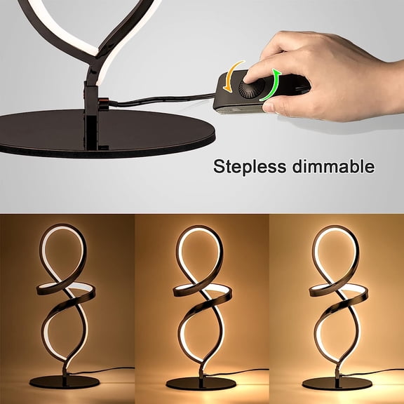 Modern LED Table with Dimming Switch, Warm White Nightstand Light for Bedroom, Living Room, Office