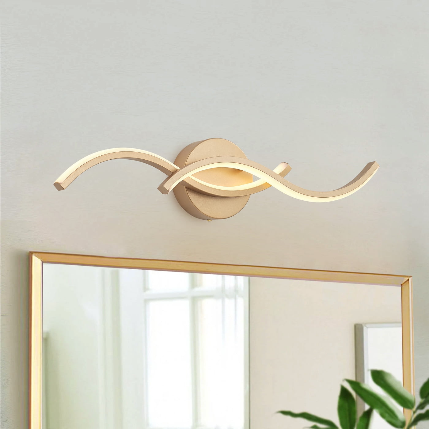 Modern LED Vanity Light Fixture Classic Bathroom Linear Wall Sconce Over the Mirror Black Geometric Vanity Lighting