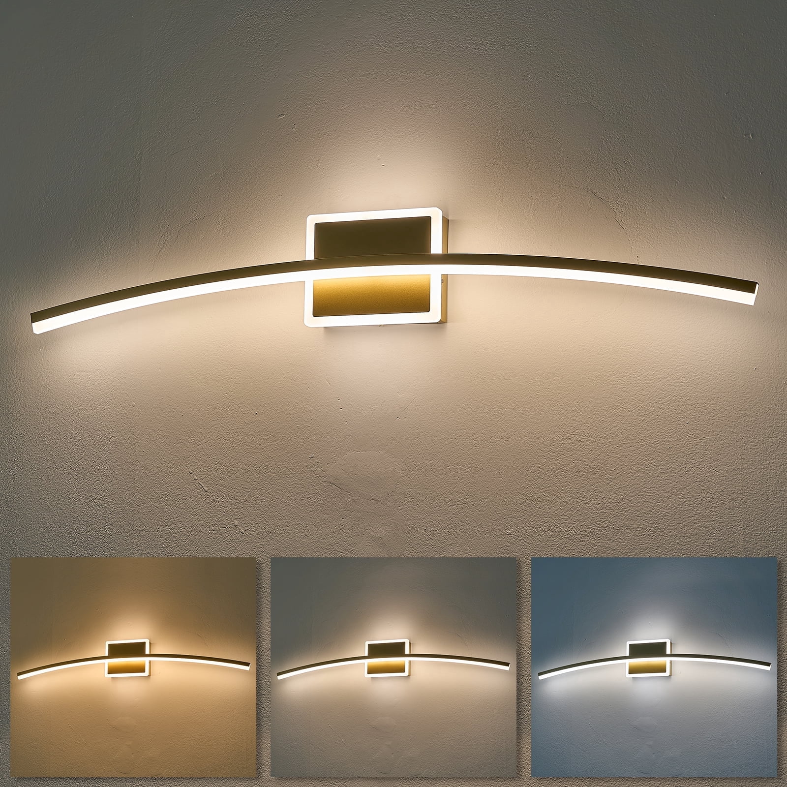 Modern LED Vanity Light Gold LED Bathroom Light Fixtures Over Mirror Wall Lighting for Bathroom, Dimmable Long Vanity Light for Bathroom Living Dining Room(5CCT 31.5Inch)