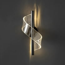 Modern LED Wall Lamps & Sconces, 6W Dimmable Acrylic Spiral Wall Lights for Bedroom Living Room Hallway Bedside Bathroom Indoor,Gold