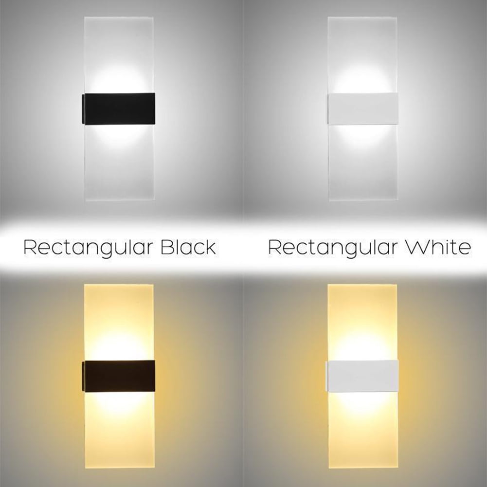 Modern LED Wall Lighting Up Down Cube Indoor Outdoor Bedroom Sconce ...