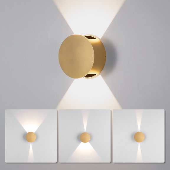 Modern LED Wall Sconce, 6W Dimmable Up and Down Wall Light, 3000K Warm White Hardwired Indoor Wall Lamp for Bedroom Hallway Living Room