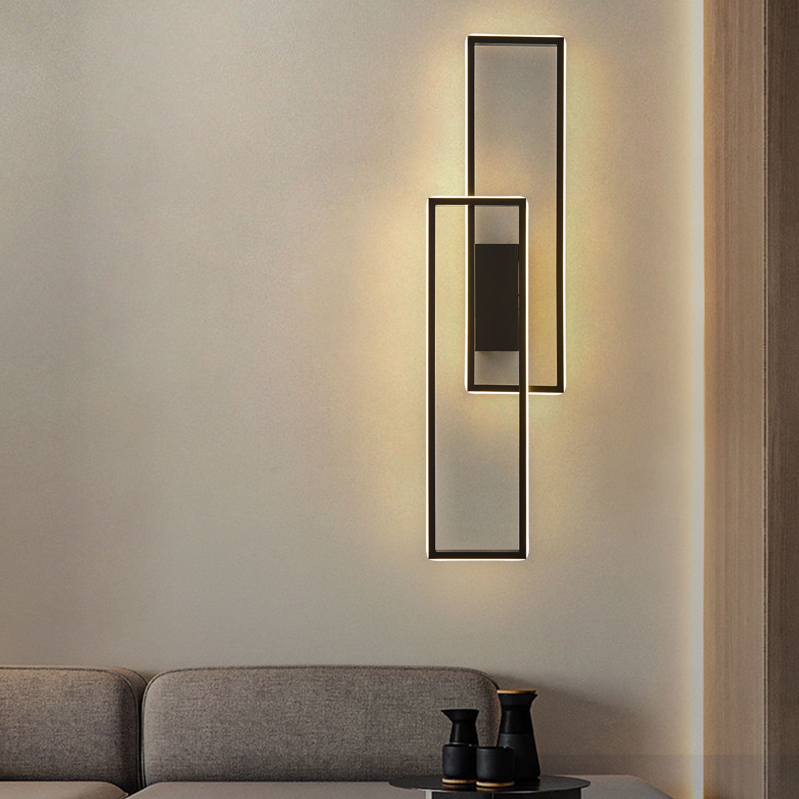 Modern LED Wall Sconce with Remote Control, Dimmable 25W Wall Light (5%–100%), 3000–6500K Adjustable Color Temperature, 2000LM Indoor Wall Lamp