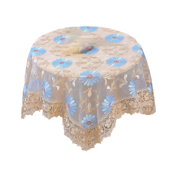 Modern Lace Tablecloth for Dining Table, Tea Table, and Bedside Table, Embroidered Polyester Cover for Elegant Home Decoration, Round Small Table Cover