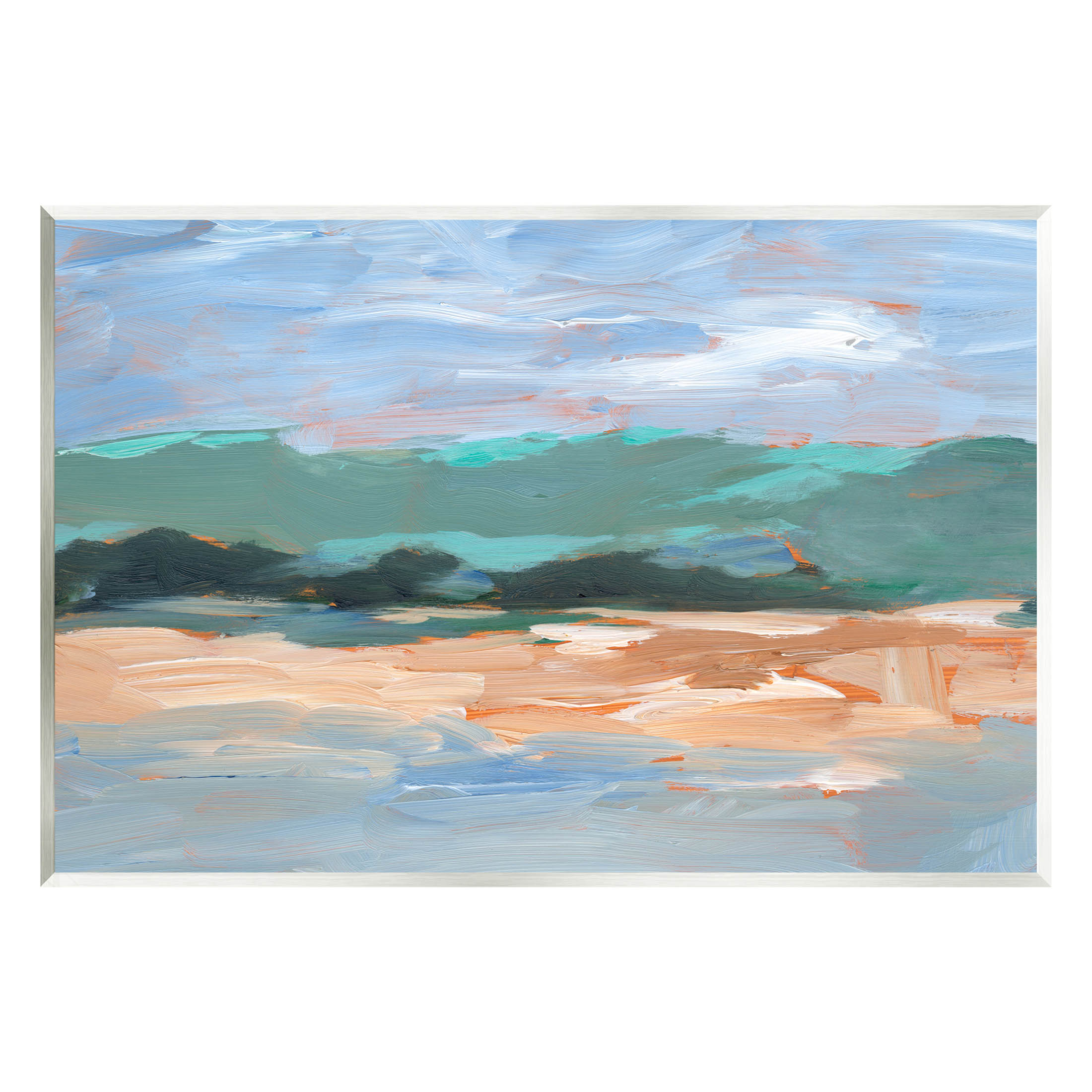 Modern Lake Brushed Scenery Landscape Painting Unframed Art Print Wall Art