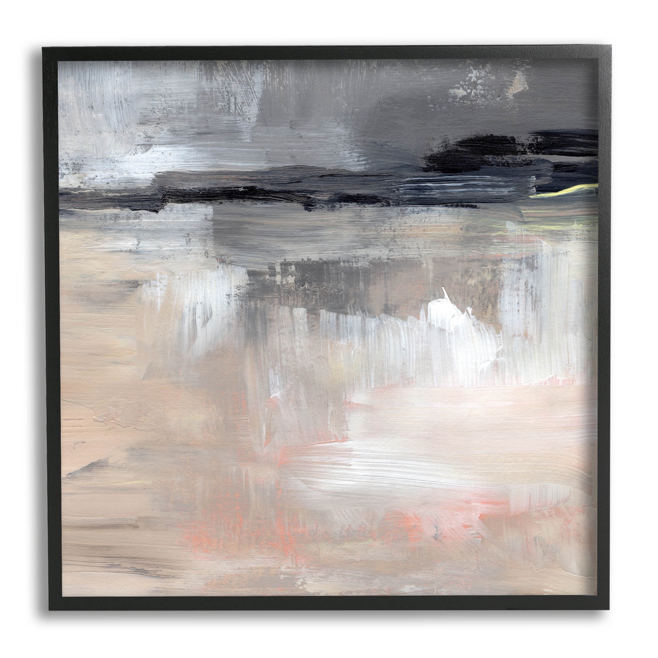 Modern Lake Reflection Scenery Abstract Painting Black Framed Art Print Wall Art