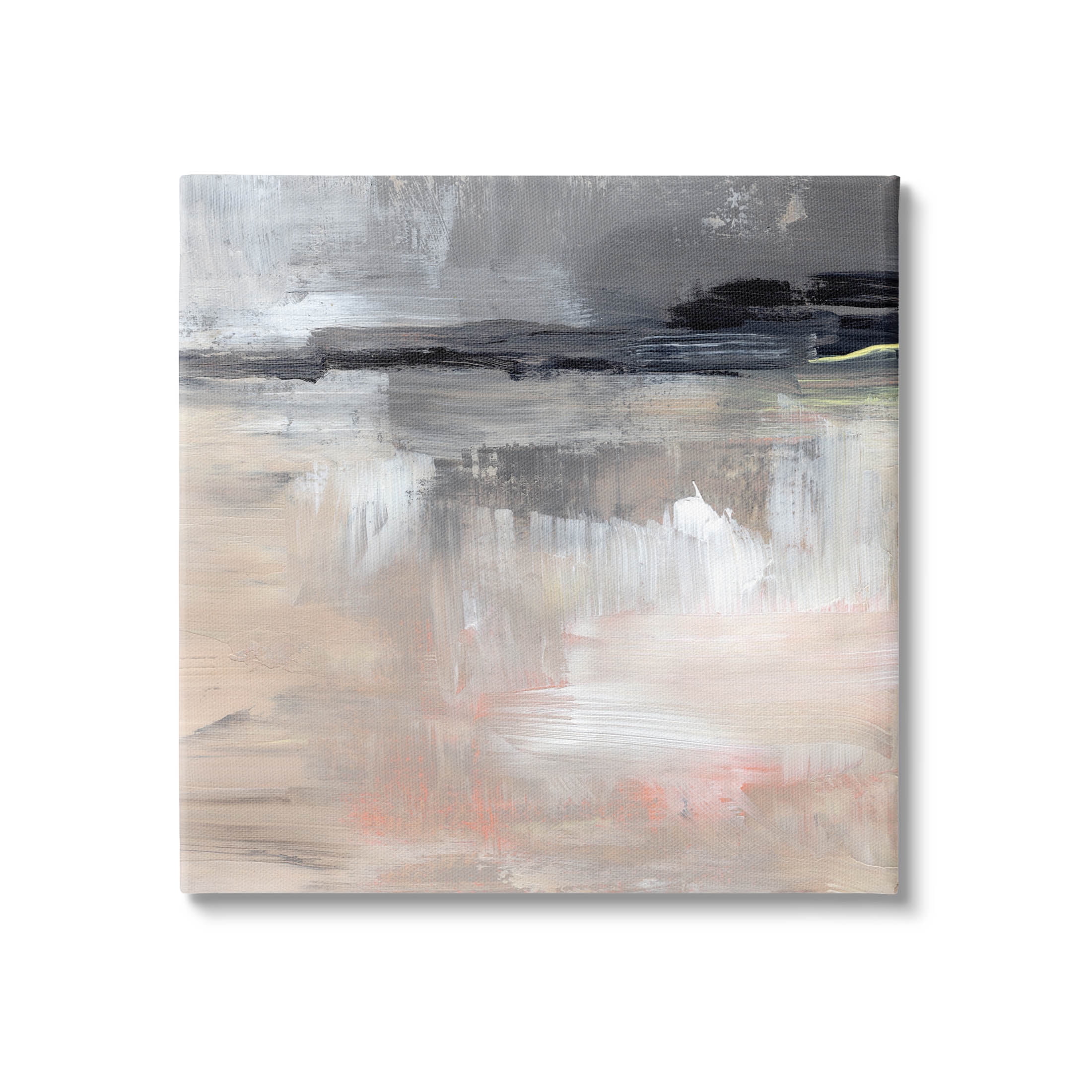 Modern Lake Reflection Scenery Abstract Painting Gallery Wrapped Canvas Print Wall Art