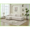thumbnail image 1 of Modern Lamb Wool Left-Facing Sectional Sofa with Chaise for Living Room, 1 of 17