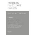 thumbnail image 1 of Modern Language Review (111: 4) October 2016 (Paperback), 1 of 1