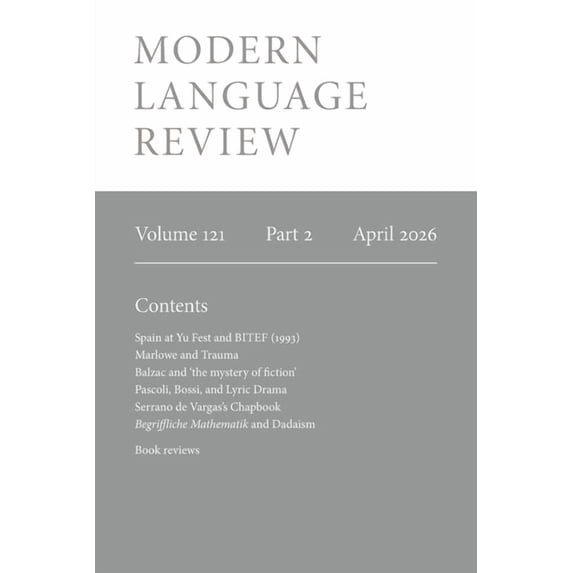 Modern Language Review (121.2) April 2026, (Paperback)