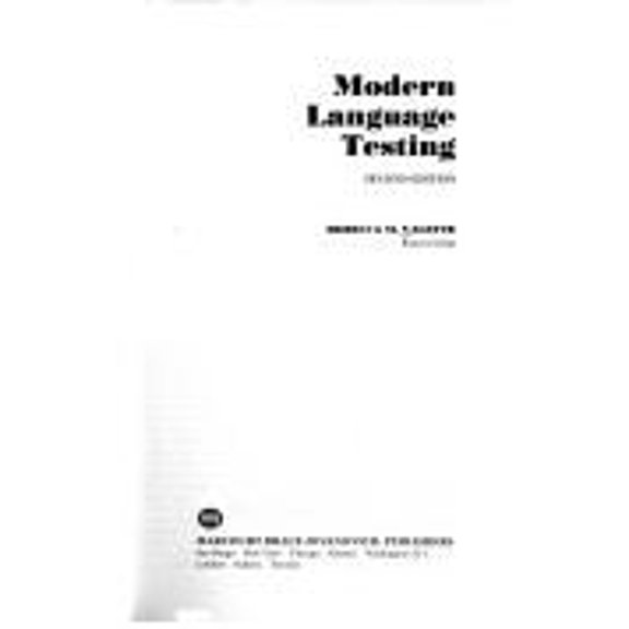 Pre-Owned Modern Language Testing : A Handbook (Paperback) 9780155619265