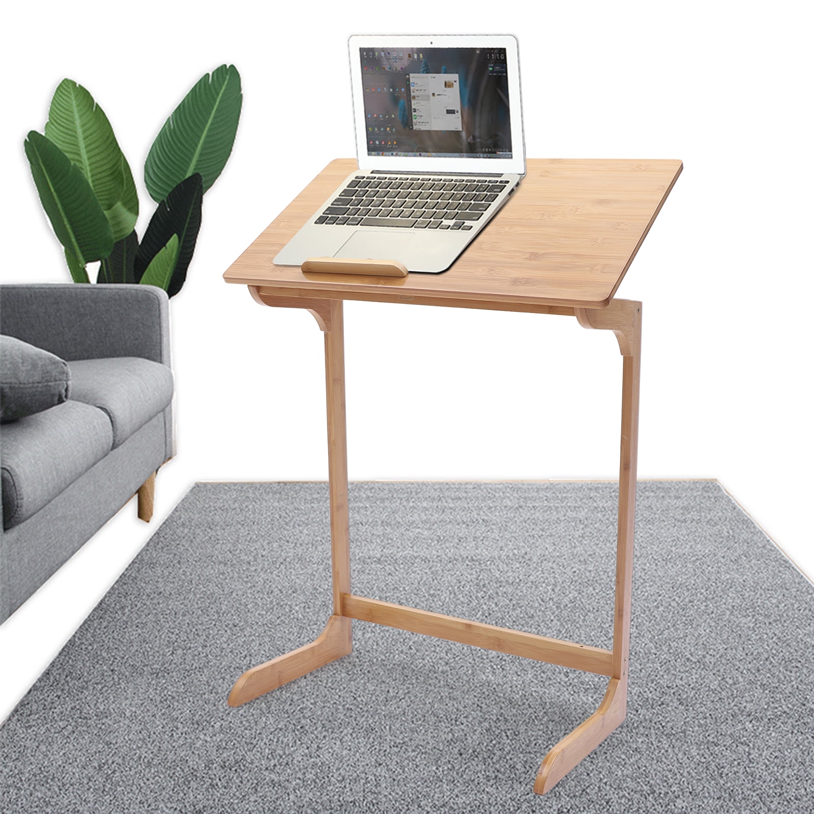 Modern Laptop Table Bamboo Adjustable Angle Laptop Desk Large Tabletop ...