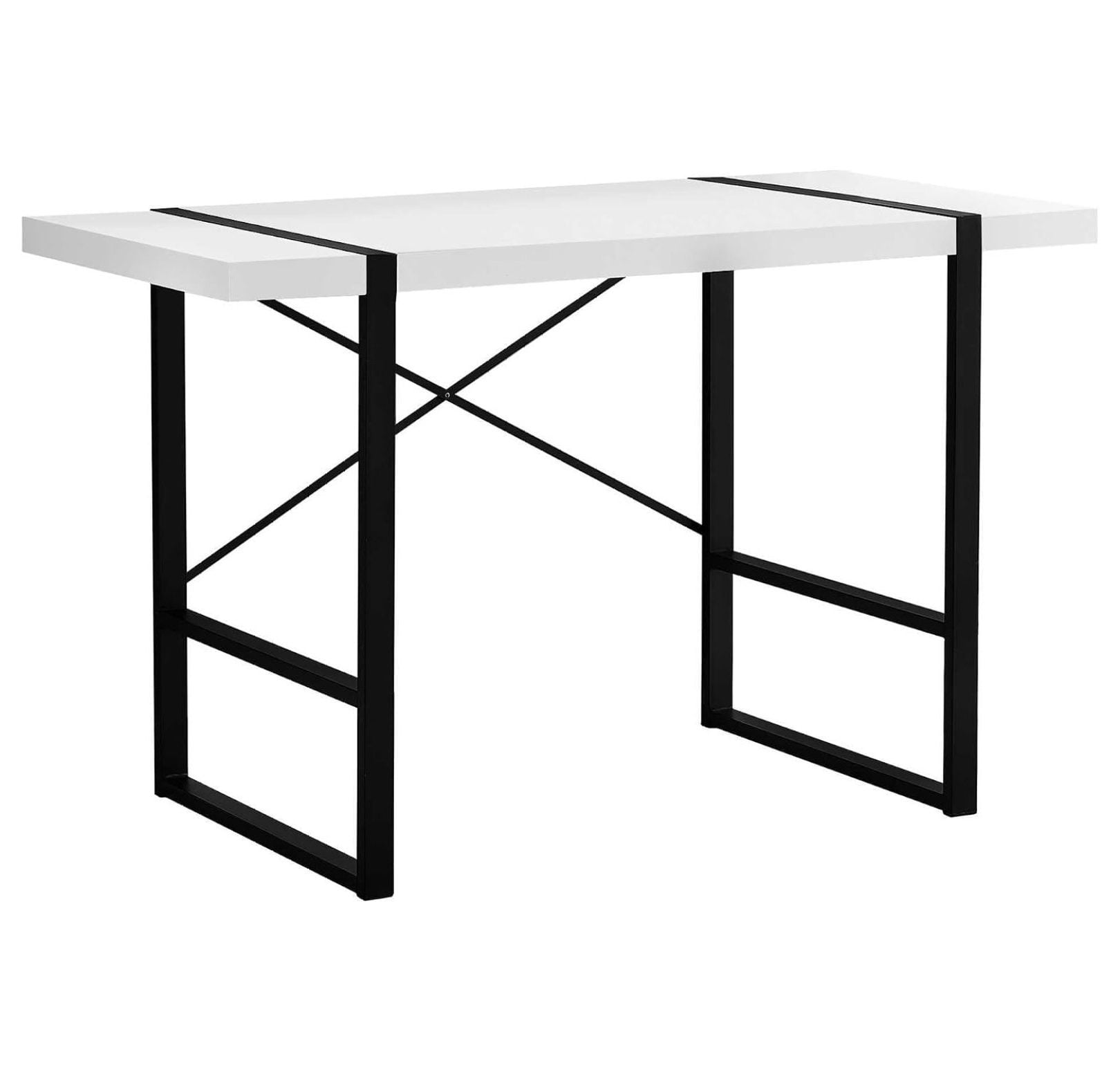 Simple Metal Pc Table Modern Laptop Table for Home Office Study Computer Desk White Top with ...
