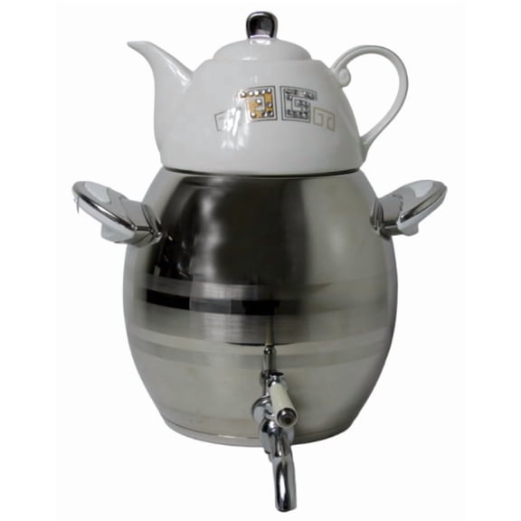 Modern Large Classic Middle Eastern Tea Maker Water Kettle Heavy Thick Stainless Steel Ceramic Porcelain Teapot 5.5 Liter Faucet Handle