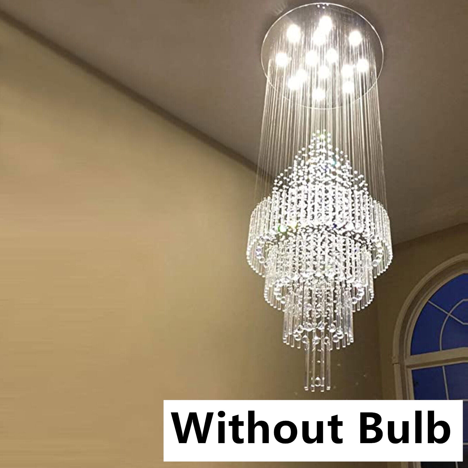 Modern Large Luxury Crystal Chandelier Lighting 18-Lights Raindrop Ceiling Light Luxury Chandelier Light Rain Drop Crystal Pendant Fixture Foyer Flush Mount Lamp
