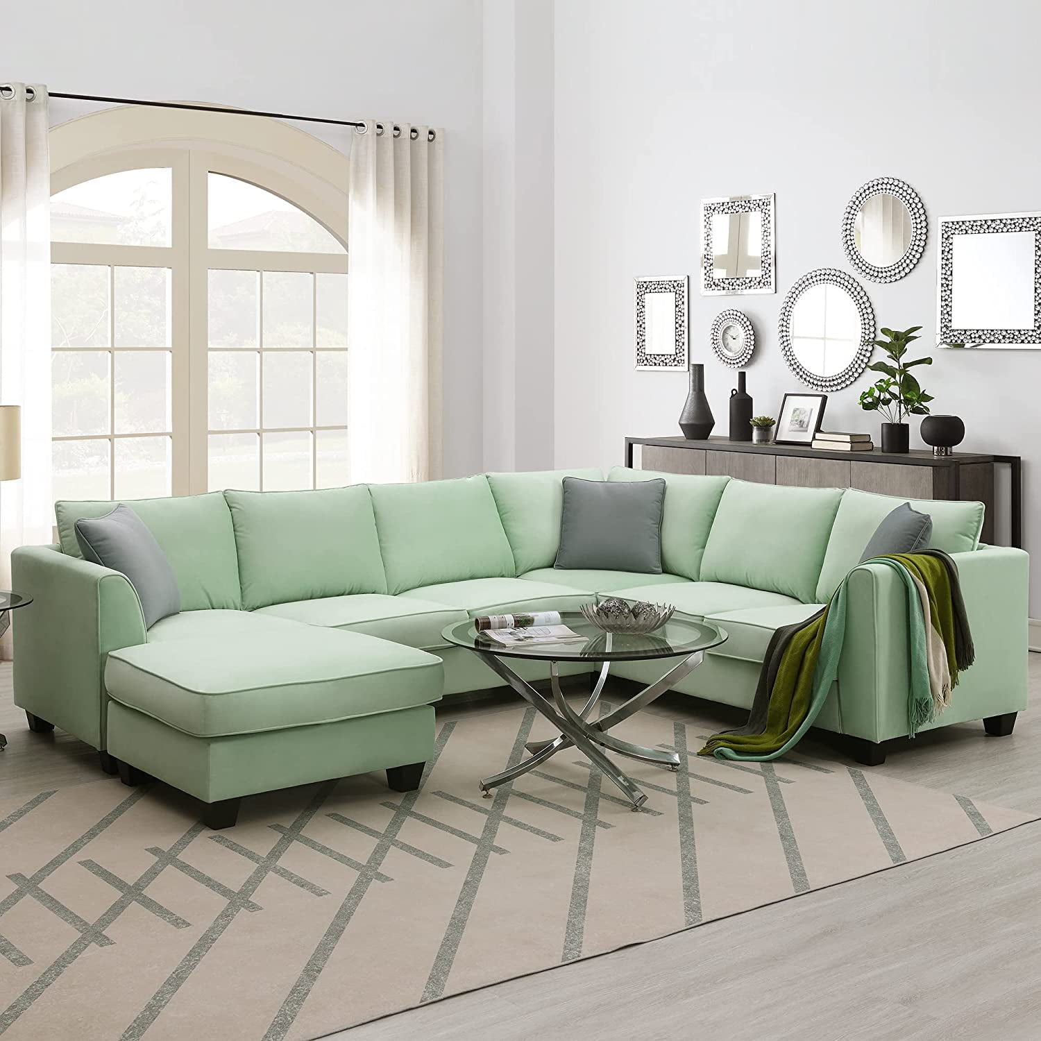 Modern Large Sectional Sofa U Shape Upholstered Couch Sofa sectionals for Living Room with