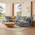 thumbnail image 1 of Modern Large U-Shape Double-Layer Cushion 6-Seater Sofa by U_Style, Storage Function & Convertible to Bed for Various Spaces, 1 of 23