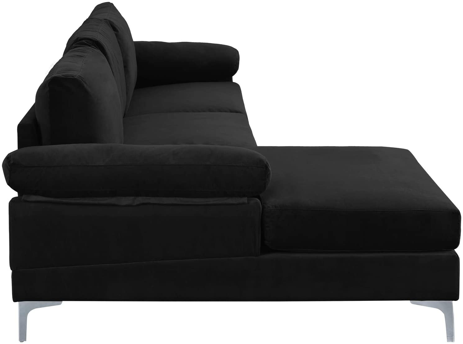 Modern Large Velvet Fabric Sectional Sofa LShape Couch with Extra Wide