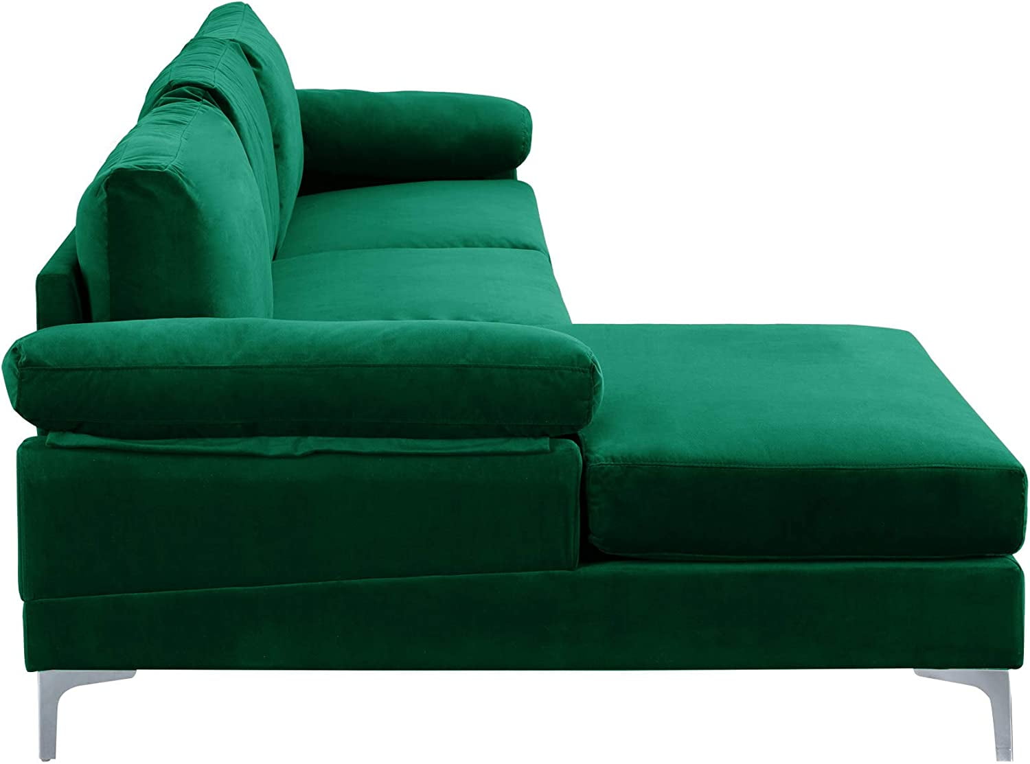 Modern Large Velvet Fabric Sectional Sofa L Shape Couch with Extra Wide
