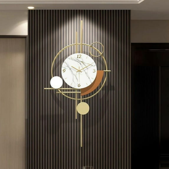 Modern Large Wall Clock for Living Room,75x40cm Silent Non-Ticking Creative Wall Clocks Home Wall Artwork Decor for Bedroom Office