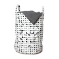 thumbnail image 1 of Modern Laundry Bag, Different Size Quarter Circle Shapes in Repeating Style Contemporary Greyscale Art, Basket with Handles Drawstring Closure for Laundromats, 13" x 19", Grey White, by Ambesonne, 1 of 4