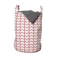 thumbnail image 1 of Modern Laundry Bag, Geometrical Chevron Lines and Triangle Shaped Border Seem Artwork Image, Basket with Handles Drawstring Closure for Laundromats, 13" x 19", Dark Coral and White, by Ambesonne, 1 of 4