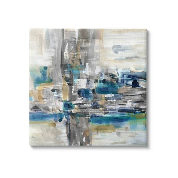 Modern Layered Chaotic Strokes Abstract Painting Gallery Wrapped Canvas Print Wall Art