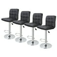 thumbnail image 1 of Modern Leather Adjustable Swivel Barstools Height Adjustable Armless Kitchen Counter Height Bar Stools, 1 of 8