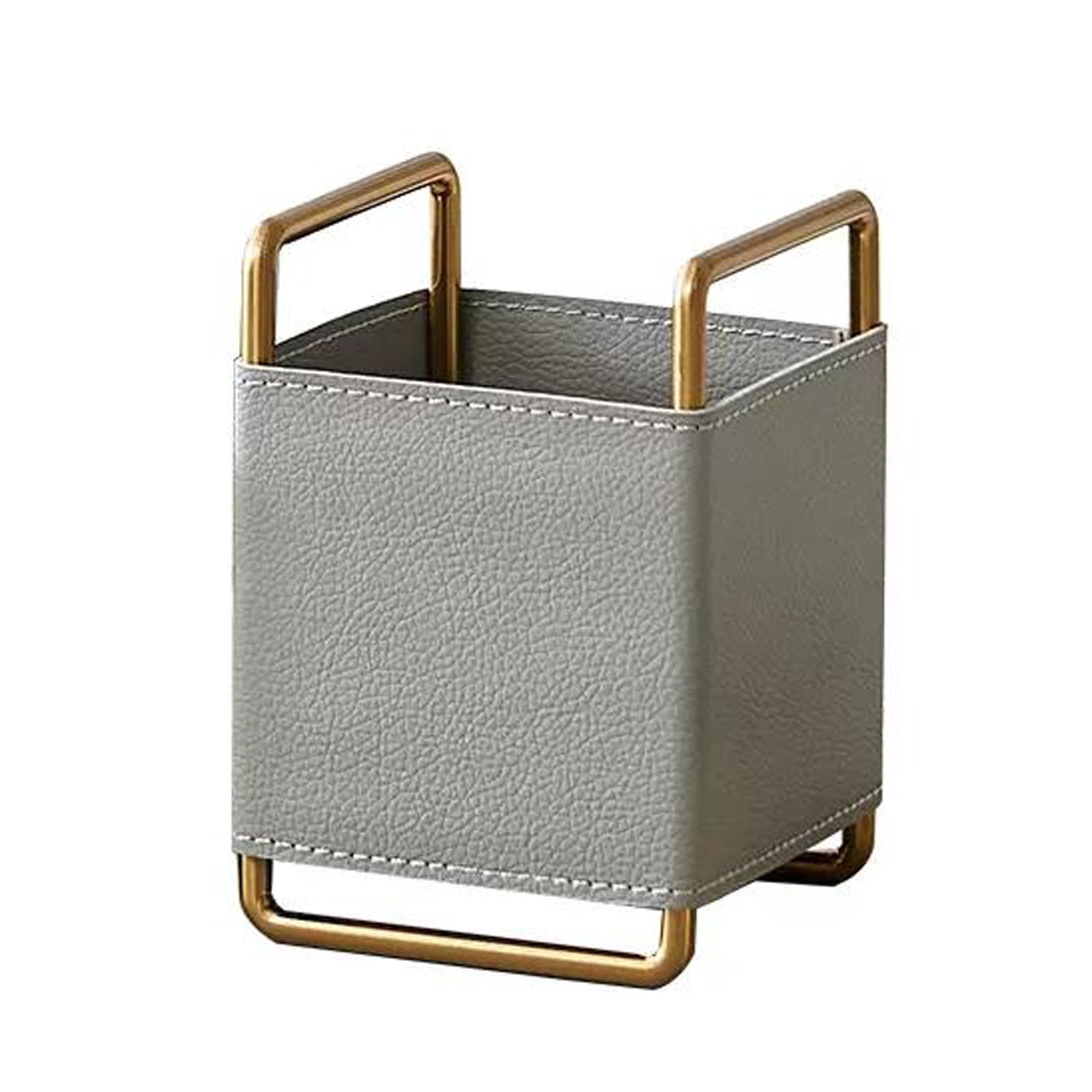 Modern Leather Desk Organizer Remotes Caddy Tabletop Desktop Office Supplies Desk Accessories Holder, Remote Control Storage Box, Pen Holder Desktop Decoration