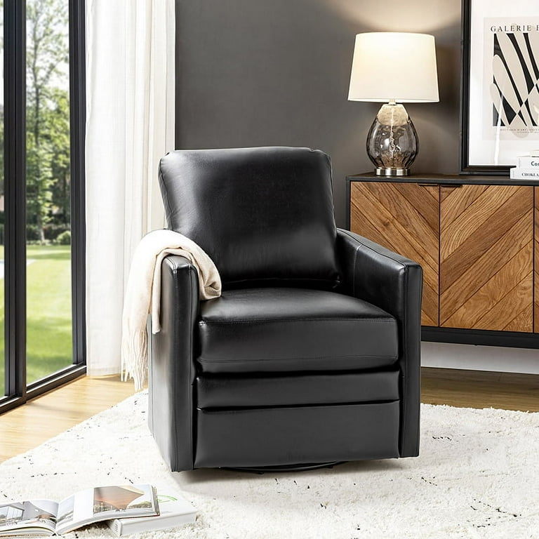 Leather swivel online barrel chair