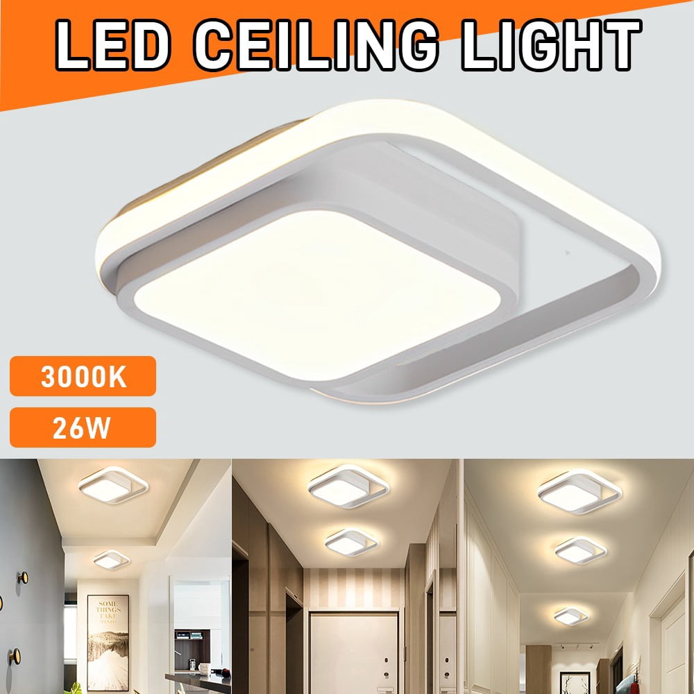 Modern Led Ceiling Light Quadrate Ceiling Lamp Including Bulbs Warm Light 3000K Fixtures For Bedroom Kitchen Study Stair Hallway Small Aisle Lamp Corridor Light (White)