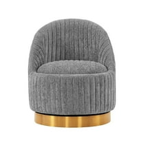 Modern Leela Swivel Boucle Accent Chair in Grey