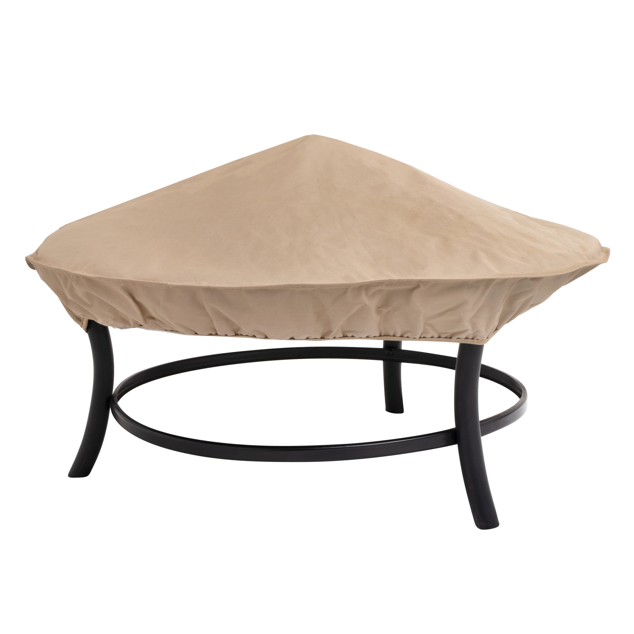 Beige Water-Resistant Outdoor Patio Fire Pit Cover