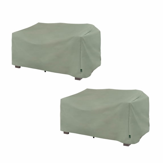 Modern Leisure Basics Patio Loveseat Cover, Small, 55"L x 33"W x 38"H, 2-Pack, Sage Green